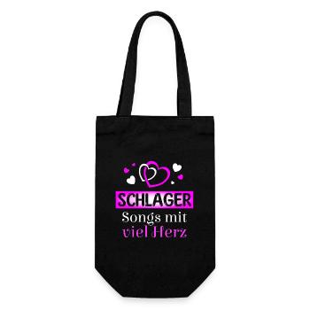 Schlager Songs mit viel Herz - Geschenkbeutel für Flaschen - Schwarz - Vorne