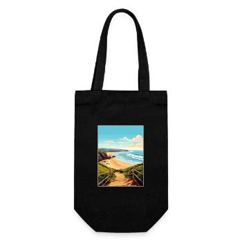 Perranporth Beach Vintage voyage affiche Souvenir - Sac à bouteille - noir - Devant