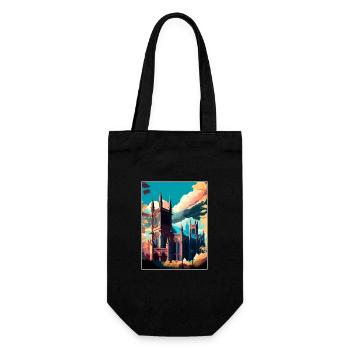 Manchester England Vintage Travel Poster Souvenir - Gift Bag for Bottles - black - Front