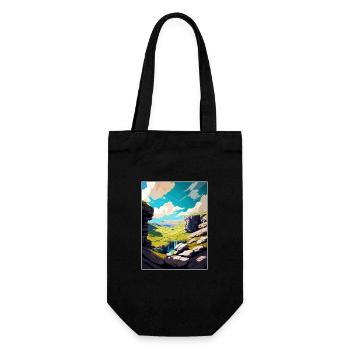 Malham Cove England Vintage Reiseposter Souvenir - Geschenkbeutel für Flaschen - Schwarz - Vorne