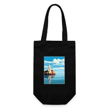 The Needles England Vintage Reiseposter Souvenir - Geschenkbeutel für Flaschen - Schwarz - Vorne