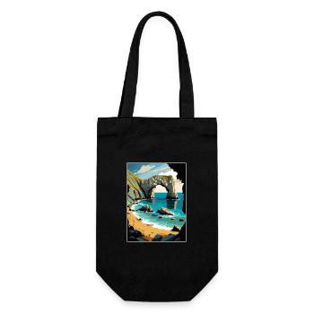 Durdle Door England Vintage Reiseposter Souvenir - Geschenkbeutel für Flaschen - Schwarz - Vorne