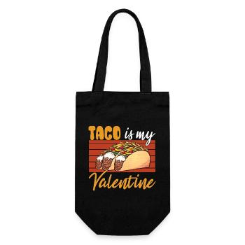 taco is my valentine - Geschenkbeutel für Flaschen - Schwarz - Vorne
