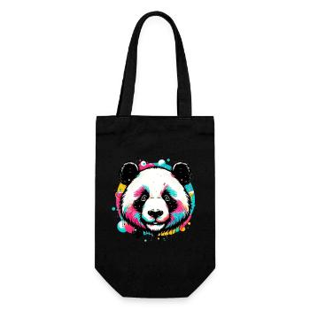 Panda - Geschenkbeutel für Flaschen - Schwarz - Vorne