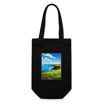 Mullion Cornwall Vintage Reiseposter Souvenir - Geschenkbeutel für Flaschen - Schwarz - Vorne