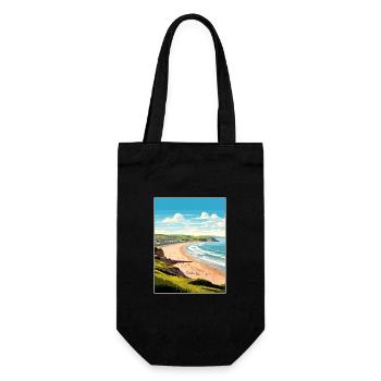 Woolacombe Devon Vintage Travel Poster Souvenir - Gift Bag for Bottles - black - Front