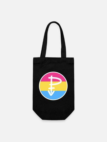 Emblème Pansexuel blanc - Sac à bouteille - noir