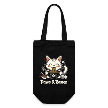 Funny Cat Paws and Ramen Kawai - Gift Bag for Bottles - black - Front