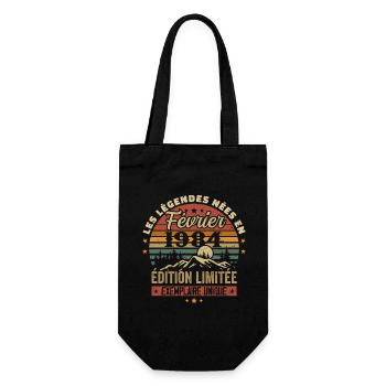 Nées En Février 1984 Anniversaire 40 ans Retro 40 - Sac à bouteille - noir - Devant