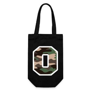 Letter O Military Camouflage - Geschenkidee - Geschenkbeutel für Flaschen - Schwarz - Vorne