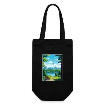 Toronto Canada Decoration Vintage Travel Poster - Gift Bag for Bottles - black - Front