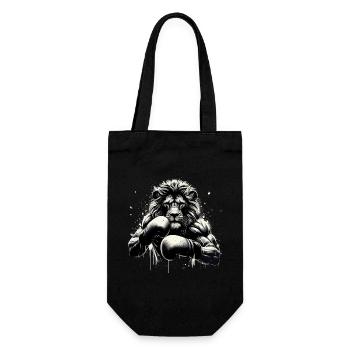 Lion Boxer Fighter Boxing Gift - Gift Bag for Bottles - black - Front