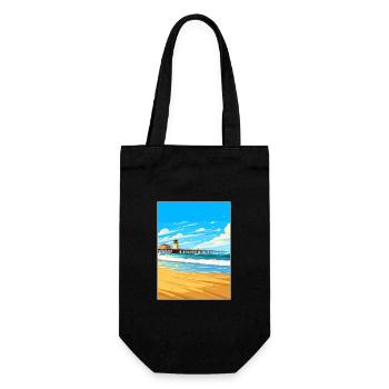 Huntington Beach Californie Vintage affiche de voyage - Sac à bouteille - noir - Devant