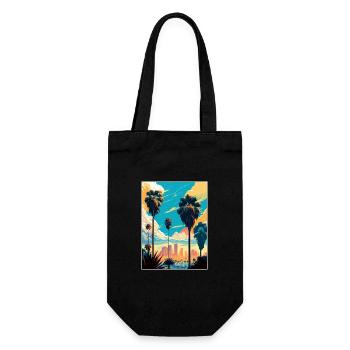 Los Angeles California Deco Vintage Travel Poster - Gift Bag for Bottles - black - Front