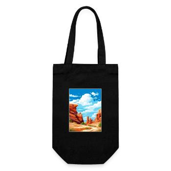 Große Treppe Utah Wüste Vintage Reiseposter - Geschenkbeutel für Flaschen - Schwarz - Vorne