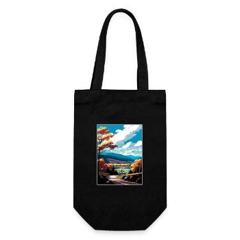 The Catskills New York State Vintage Travel Poster - Gift Bag for Bottles - black - Front