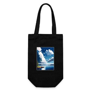 Lake Champlain New York State Travel Poster - Gift Bag for Bottles - black - Front