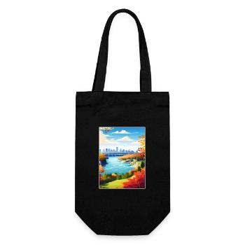Niagara Falls New York State Vintage Travel Poster - Gift Bag for Bottles - black - Front