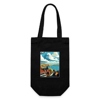 Canandaigua New York State Vintage Travel Poster - Gift Bag for Bottles - black - Front