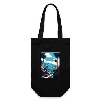 Hollywood California Hills Vintage affiche de voyage - Sac à bouteille - noir - Devant