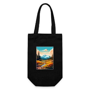 Mount Washington, New Hampshire Reiseposter - Geschenkbeutel für Flaschen - Schwarz - Vorne