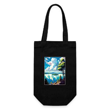 Lake Champlain New York State Travel Poster - Gift Bag for Bottles - black - Front