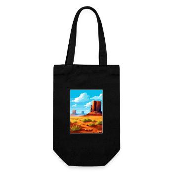 Monument Valley Arizona Wüste Reiseposter - Geschenkbeutel für Flaschen - Schwarz - Vorne
