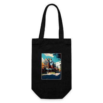 Saratoga Springs New York State Travel Poster - Gift Bag for Bottles - black - Front