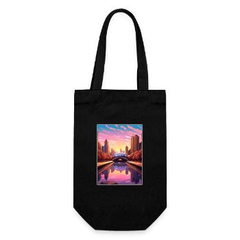 Chicago Illinois Millennium Park Reiseplakat - Geschenkbeutel für Flaschen - Schwarz - Vorne