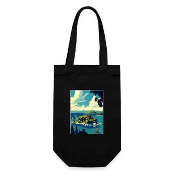 Thousand Islands New York State Travel Poster - Gift Bag for Bottles - black - Front