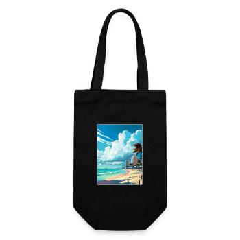 Miami Beach Florida Vintage Travel Poster Souvenir - Gift Bag for Bottles - black - Front
