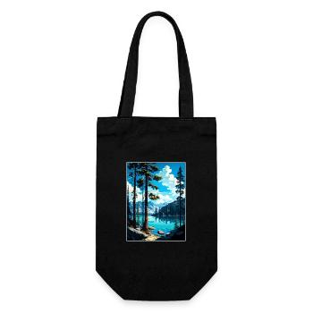 Bass Lake Californie Vintage voyage affiche WPA Art - Sac à bouteille - noir - Devant