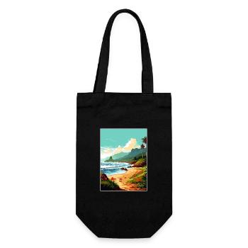 Ke E Beach Hawaï Vintage voyage affiche Souvenir - Sac à bouteille - noir - Devant