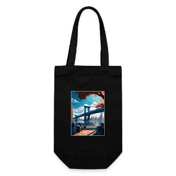 Brooklyn New York Vintage Travel Poster Souvenir - Gift Bag for Bottles - black - Front