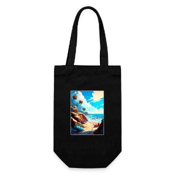 Malibu California Vintage Travel Poster Souvenir - Gift Bag for Bottles - black - Front