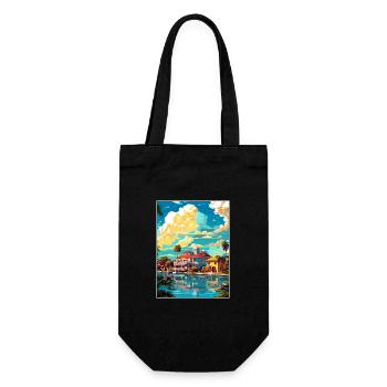 Melbourne Florida Vintage Reiseposter Souvenir - Geschenkbeutel für Flaschen - Schwarz - Vorne