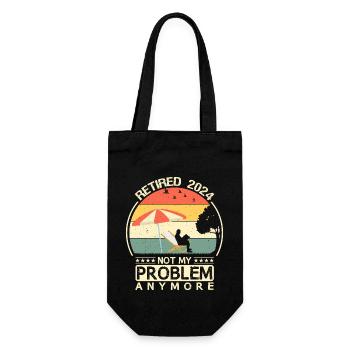 Retired 2024 Not My Problem Anymore Retro Vintage - Gift Bag for Bottles - black - Front