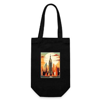 New York State Vintage Travel Poster WPA Souvenir - Gift Bag for Bottles - black - Front