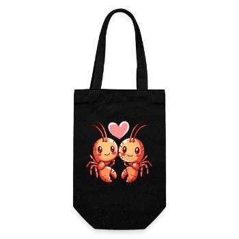 Homard Cancer Couple Amour Couple Amoureux - Sac à bouteille - noir - Devant