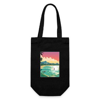 Honolulu Hawaii Vintage Travel Poster WPA Souvenir - Gift Bag for Bottles - black - Front