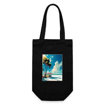 Siesta Key Florida Vintage Travel Poster Souvenir - Gift Bag for Bottles - black - Front