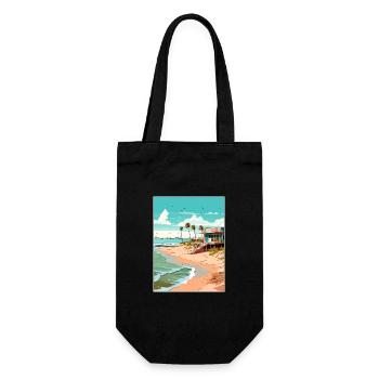 Crystal Beach Texas Vintage Reiseposter Souvenir - Geschenkbeutel für Flaschen - Schwarz - Vorne