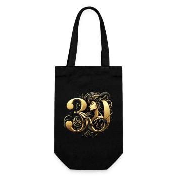 30 ans d’or femme 30e cadeau d’anniversaire - Sac à bouteille - noir - Devant