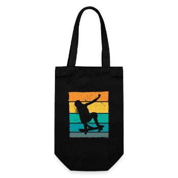 Retro Skaterin Skater Skateboarder Skateboard - Geschenkbeutel für Flaschen - Schwarz - Vorne