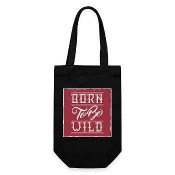 Burn To Be Wild Typographie Vintage - Sac à bouteille - noir - Devant