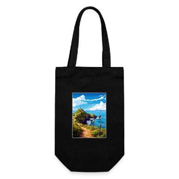 Nugget Point Nouvelle-Zélande Vintage Affiche de voyage WPA - Sac à bouteille - noir - Devant