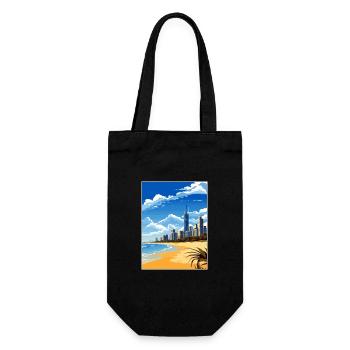 Gold Coast Australia Deco Vintage Travel Poster - Gift Bag for Bottles - black - Front