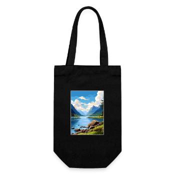 Fiordland Nationalpark Neuseeland Reiseposter - Geschenkbeutel für Flaschen - Schwarz - Vorne