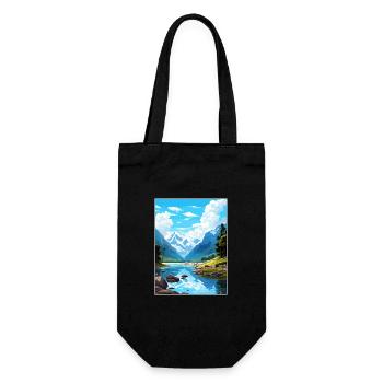 Fiordland Nationalpark Neuseeland Reiseposter - Geschenkbeutel für Flaschen - Schwarz - Vorne