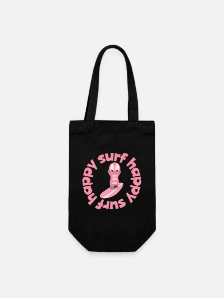 Niedliche Surf Kawaiifigur - Geschenkbeutel für Flaschen - Schwarz